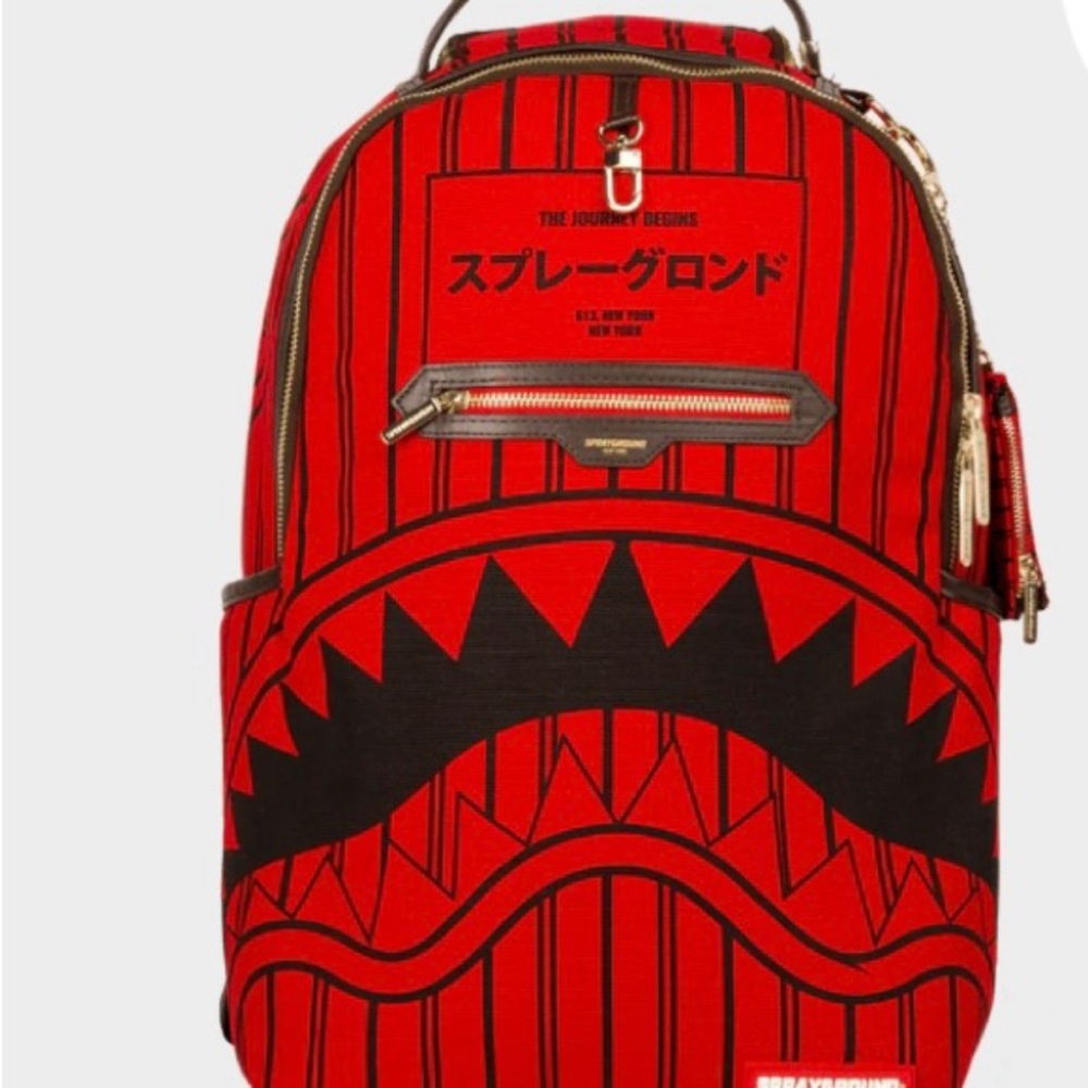 Sprayground Limited Edition Red Reverse Sharks Backpack